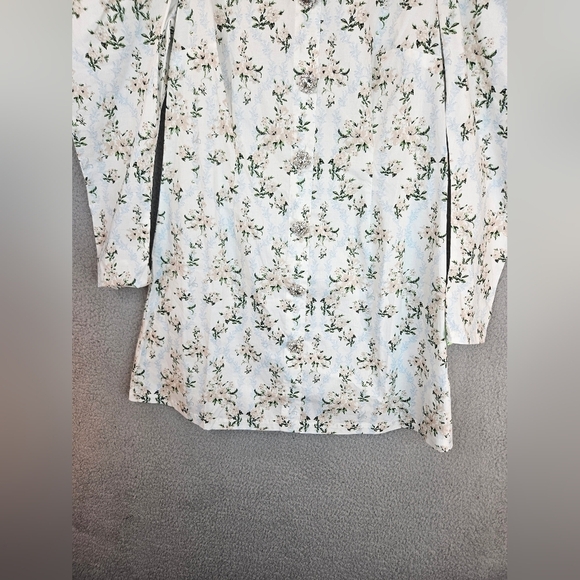 Daniel Bernstein Mini Dress Womens Sz M Floral Dramatic Shoulders Rhinestone - Picture 4 of 13